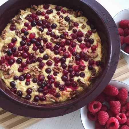 Запеканка с клюквой