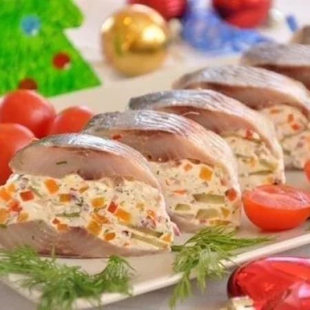 Сельдь фаршированная «Самоцветы»