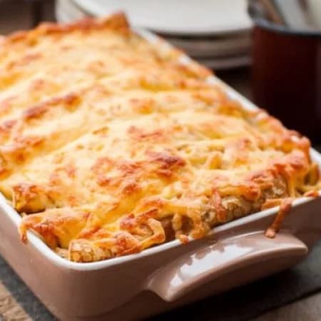 Куриная запеканка с грибами