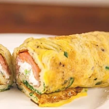 Pancakes with salmon