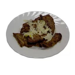 Говяжья печень тушёная или жареная