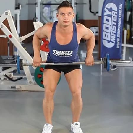 Тяга штанги в наклоне