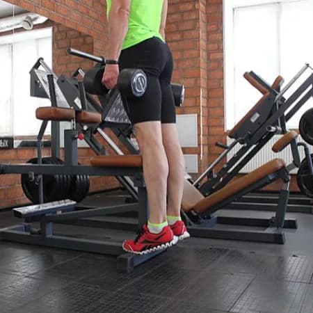 Подъем на носки с гантелями стоя