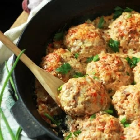 Meat hedgehogs with shirataki rice