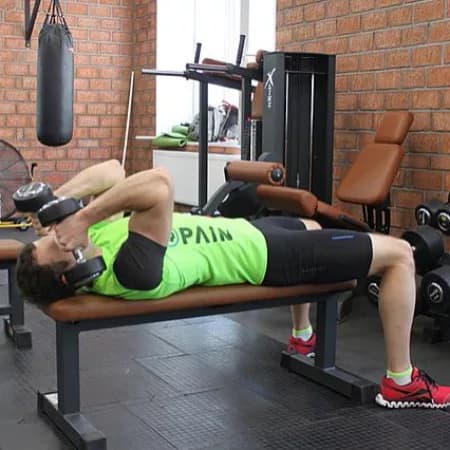 Французский жим лежа с гантелями