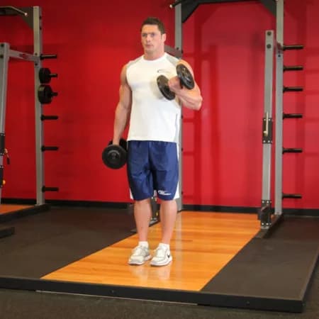 Попеременный подъем гантелей на бицепс