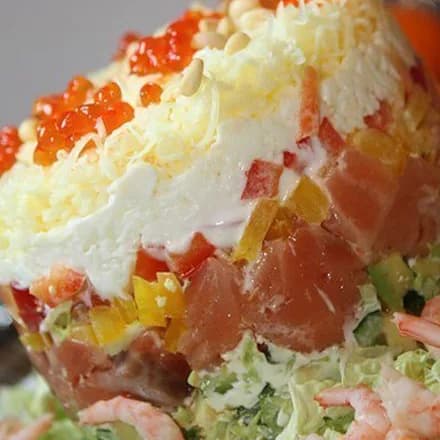 Торт с семгой