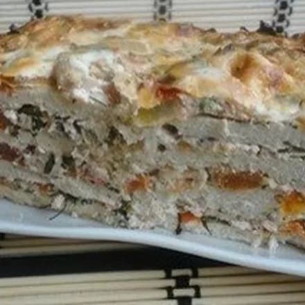 Куриный торт с творожно-овощной начинкой