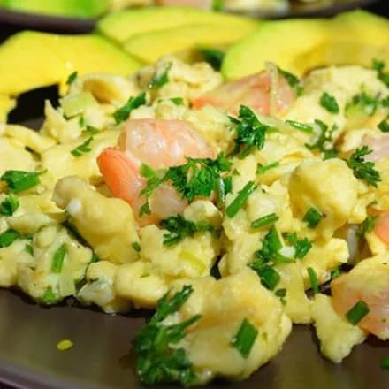 Омлет с креветками