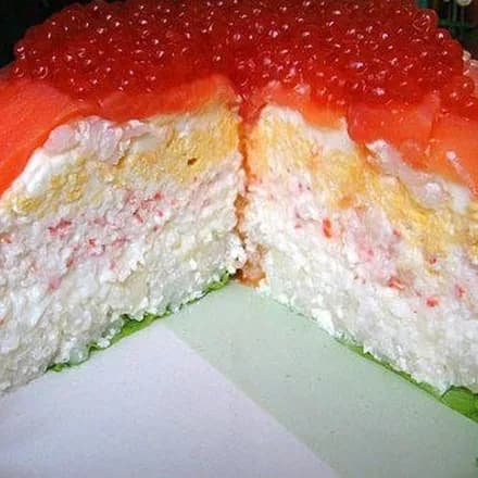 Салатный торт "Рыбацкая удача"